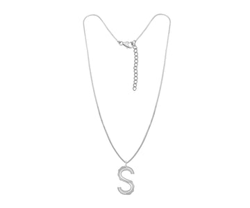 Xl Solid Initial With Snake Chain (Silver)