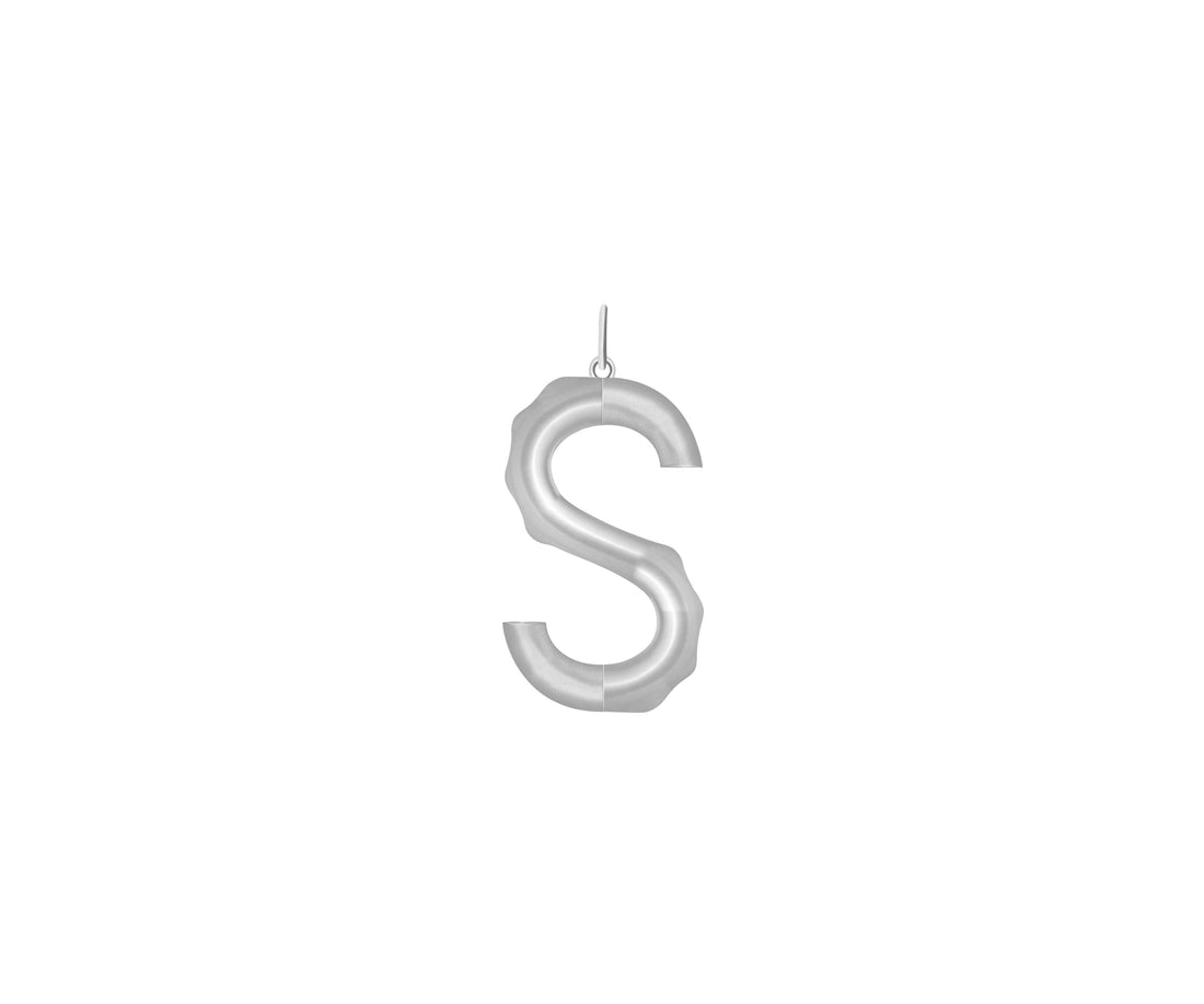 Xl Solid Initial With Snake Chain (Silver)