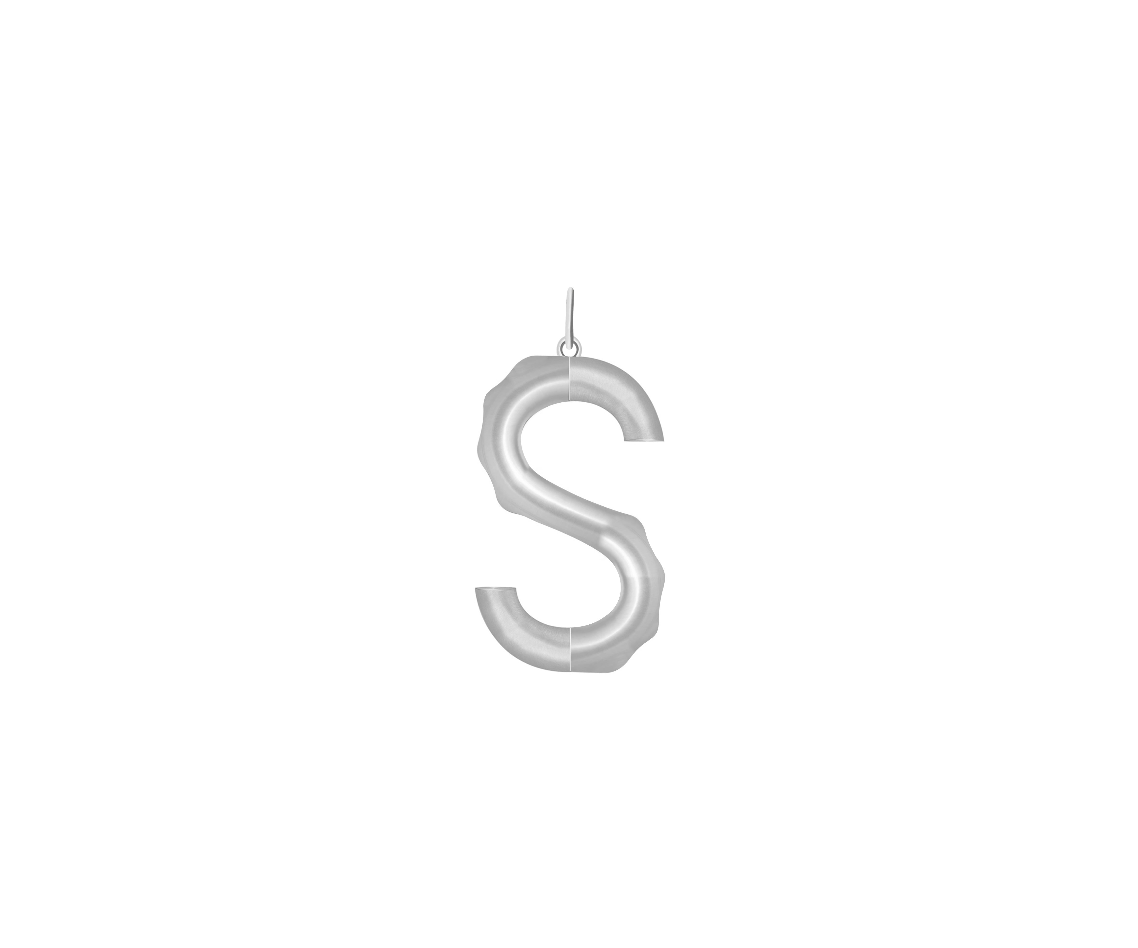 Xl Solid Initial With Snake Chain (Silver)