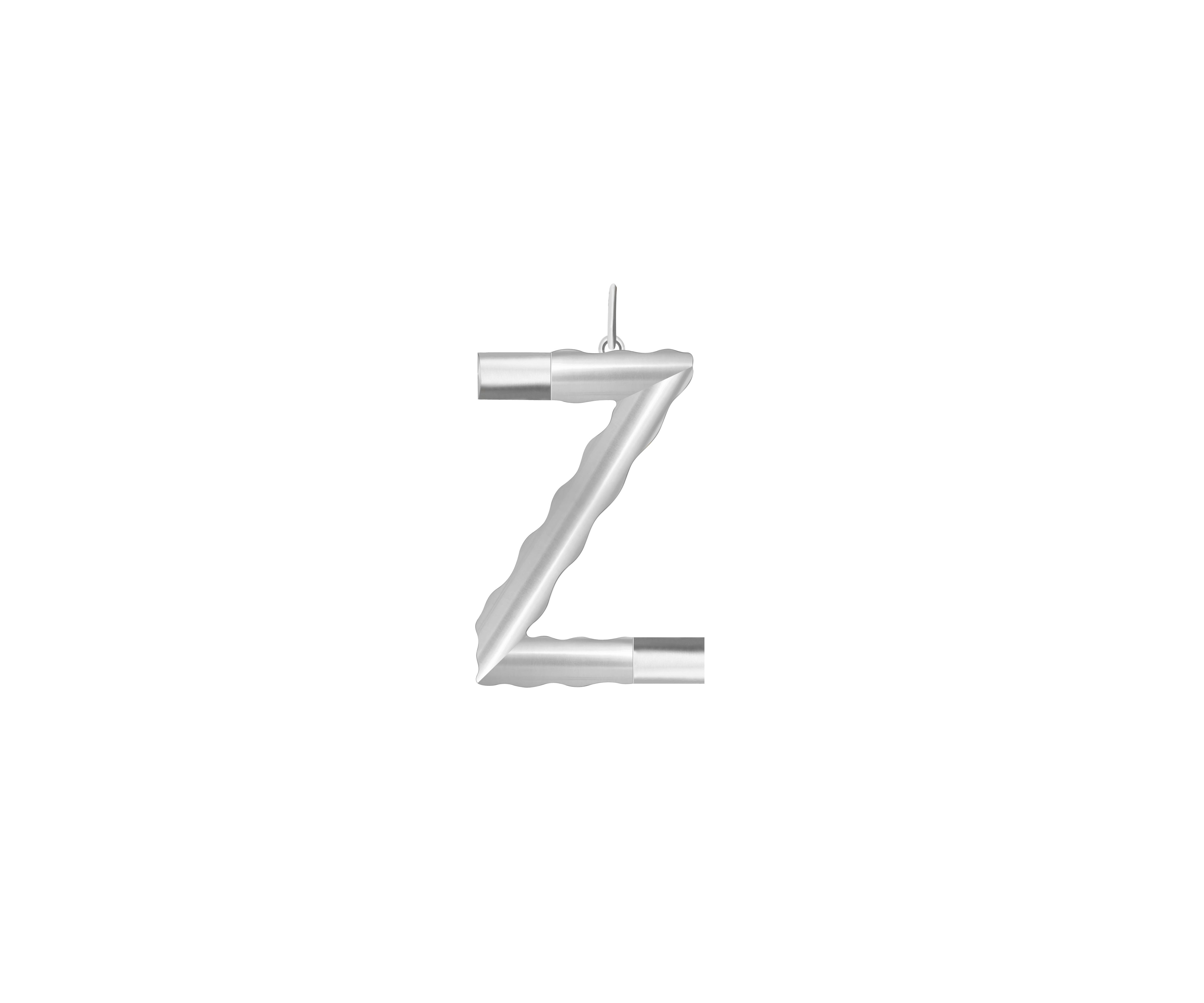Xl Solid Initial With Snake Chain (Silver)