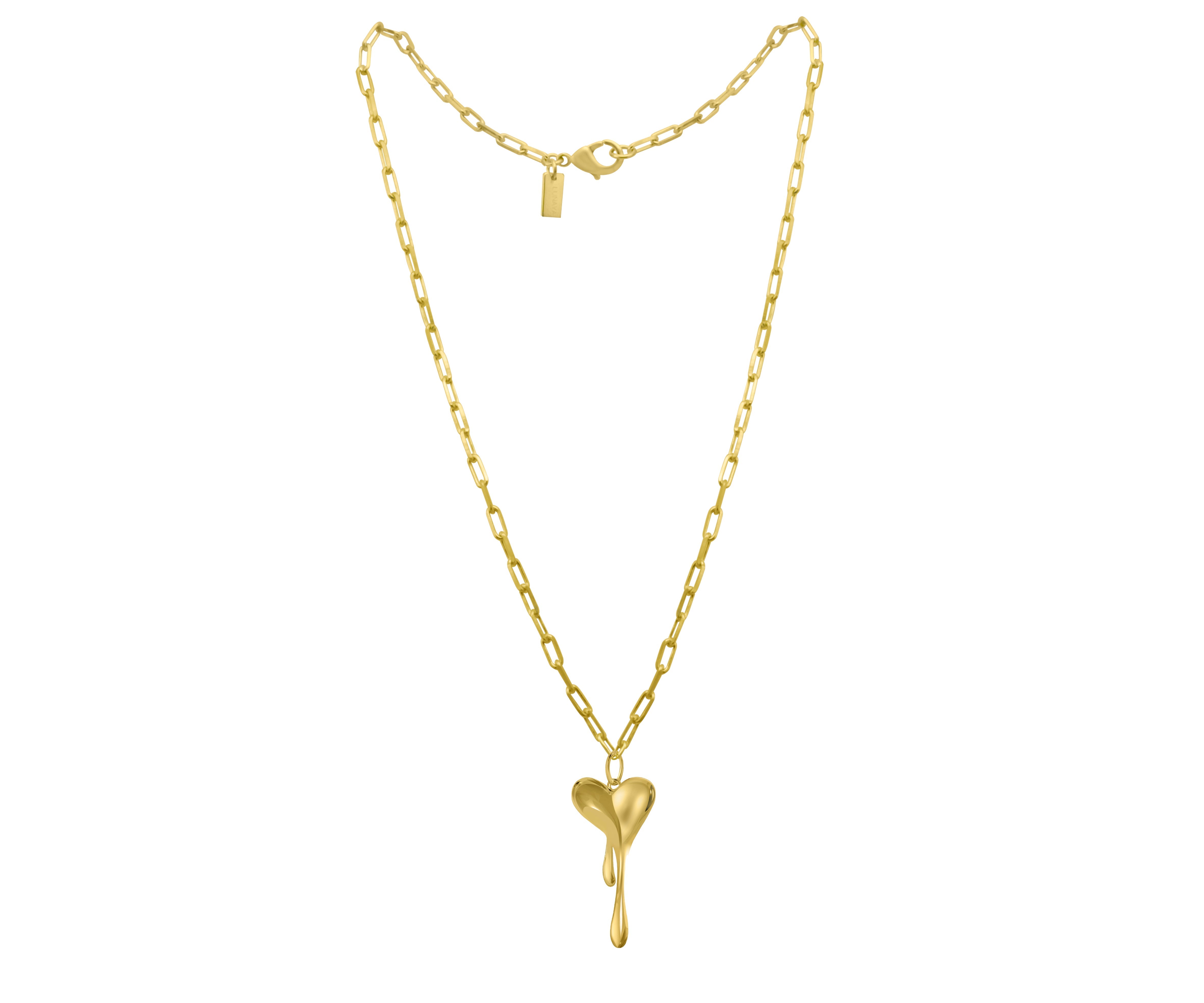 Melting Heart XL Necklace with Paper Clip Chain