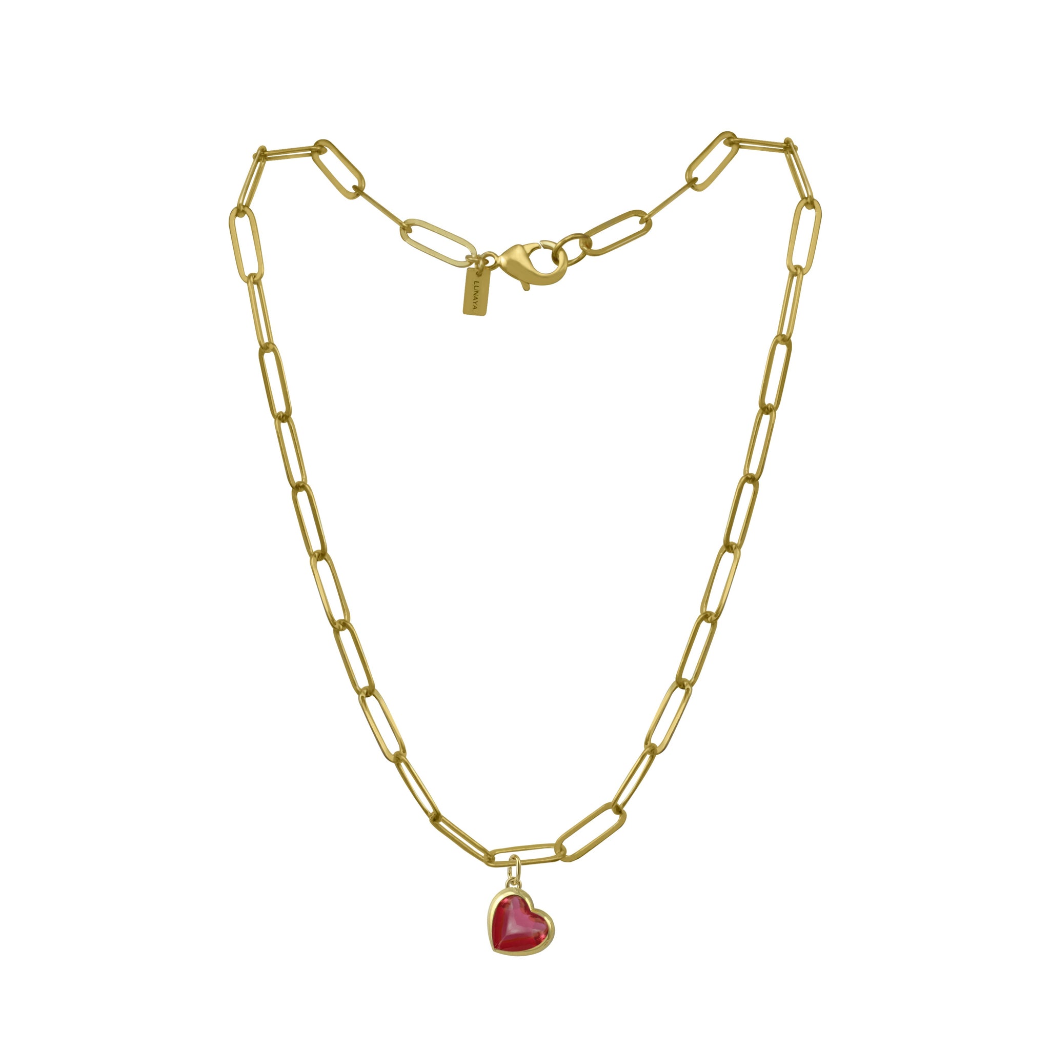 Keepsake Heart Necklace - Ruby Glass
