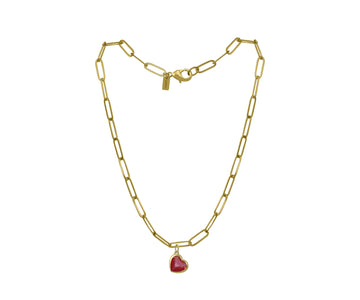 Keepsake Heart Necklace - Ruby Glass