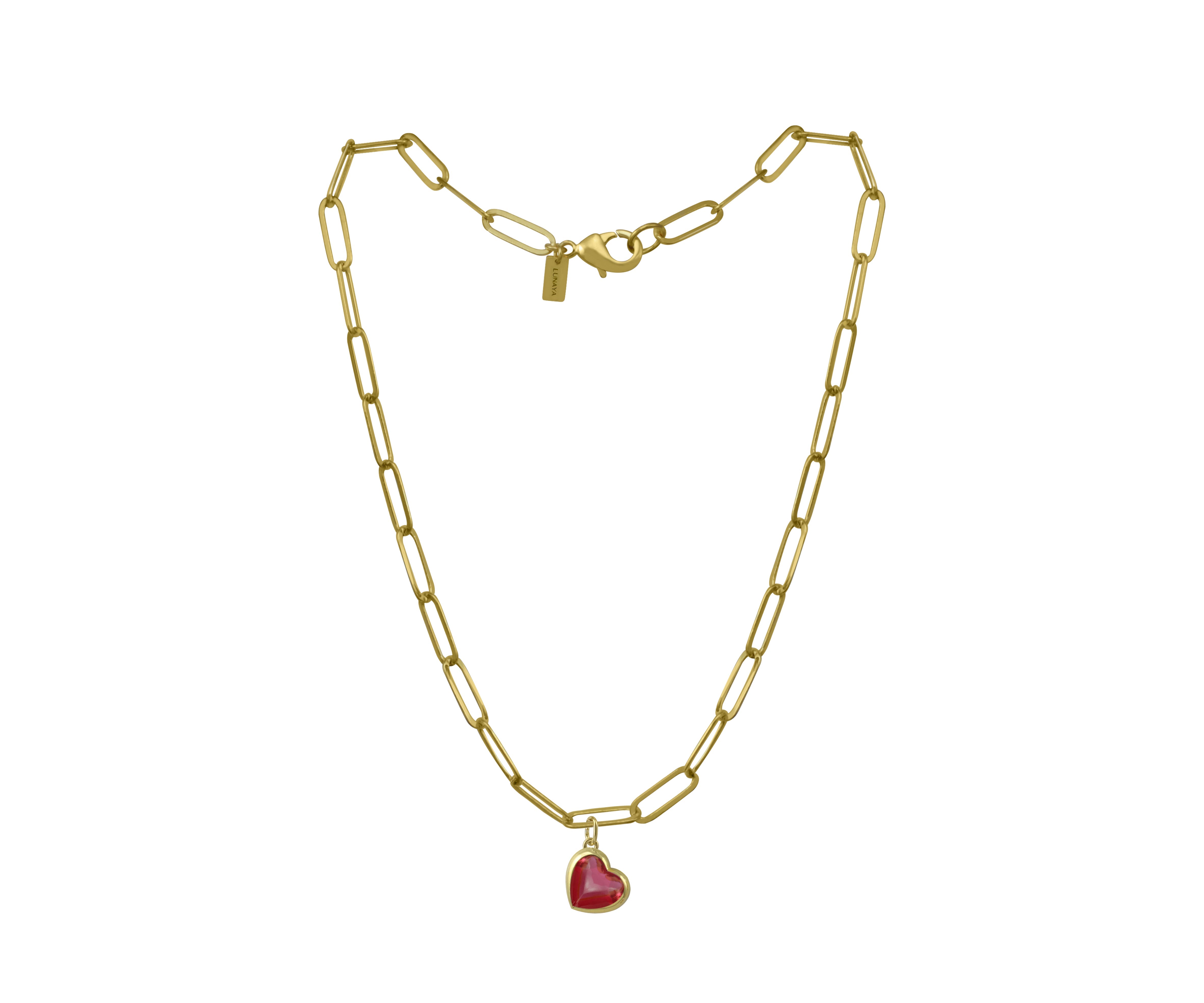 Keepsake Heart Necklace - Ruby Glass