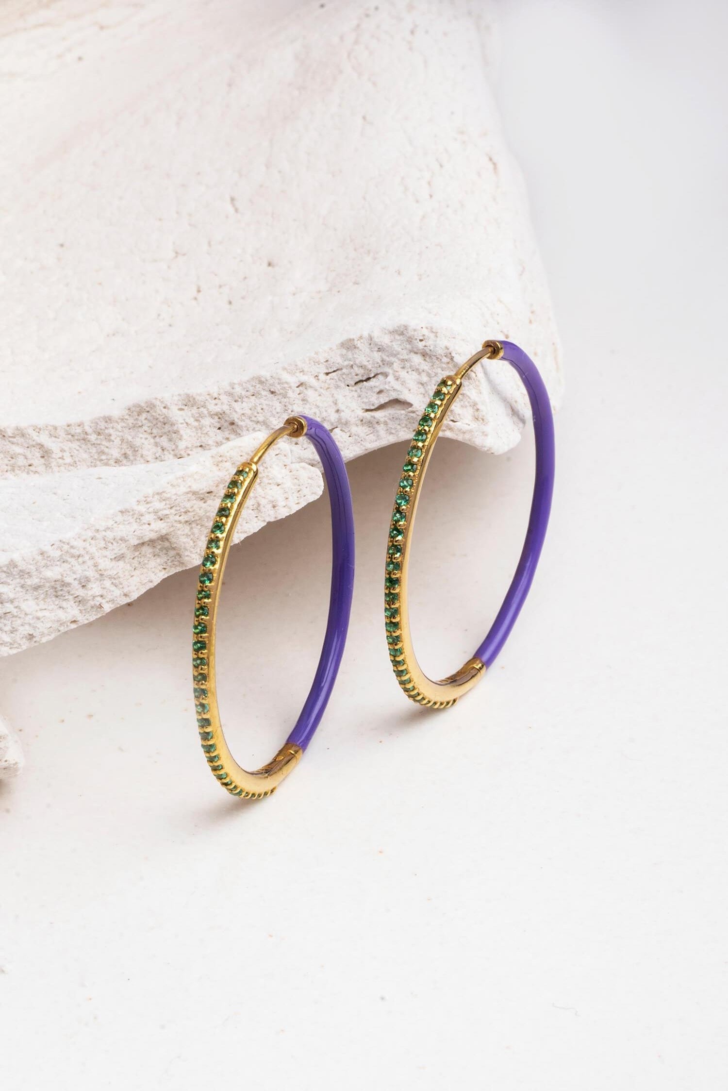 Even-Steven Gem Enamel Hoops