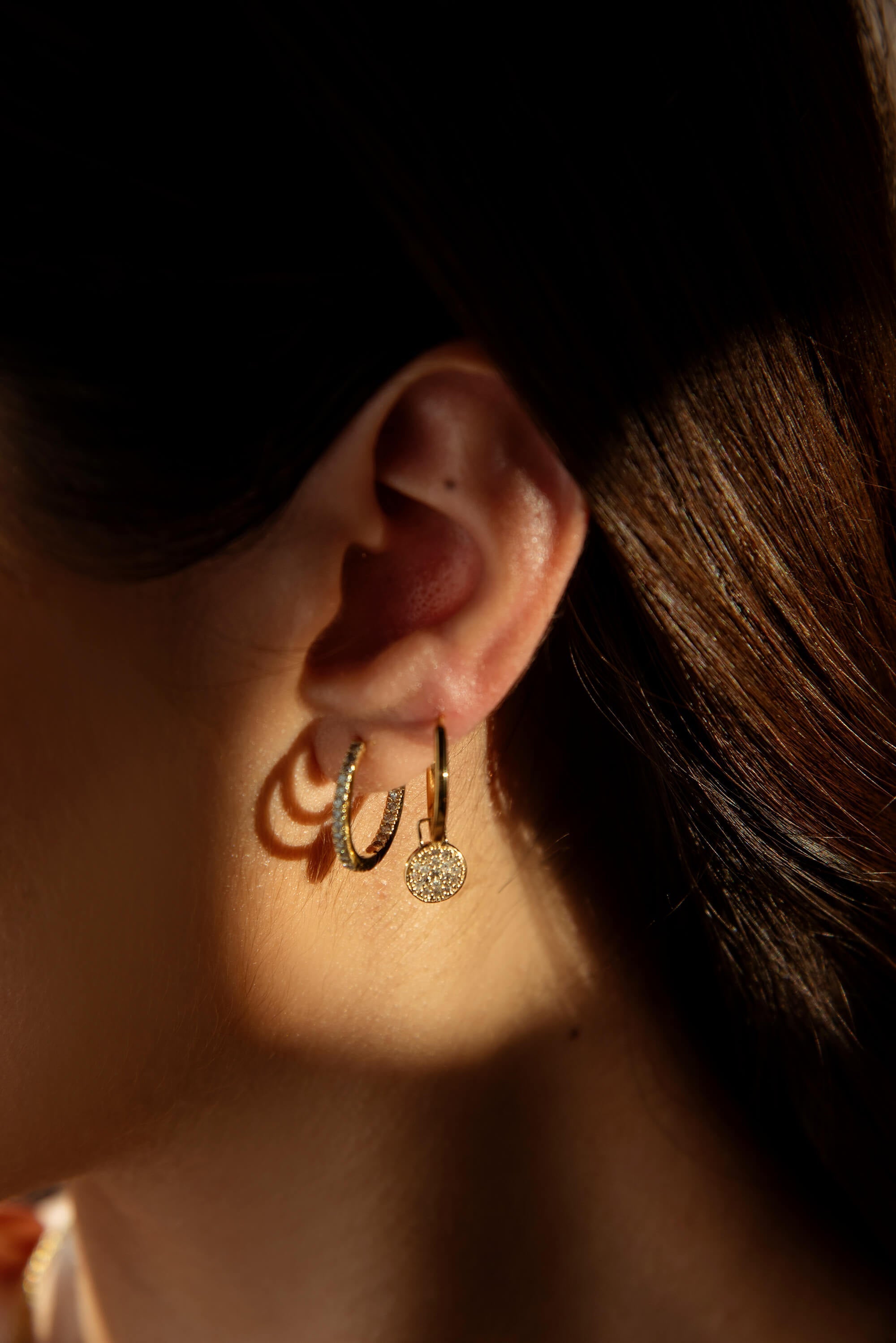 Inside Out Baby Diamond Hoops