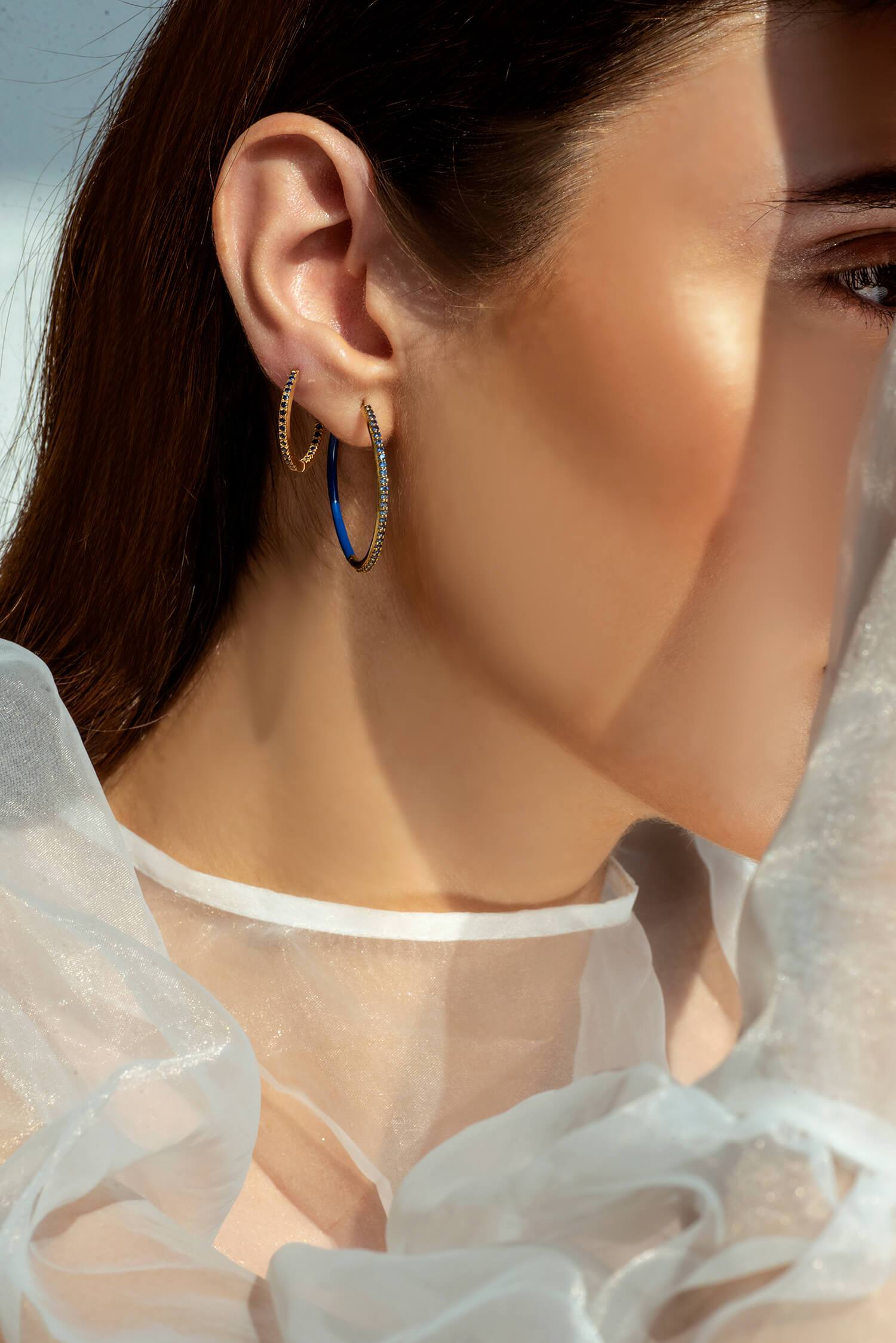 Even-Steven Gem Enamel Hoops