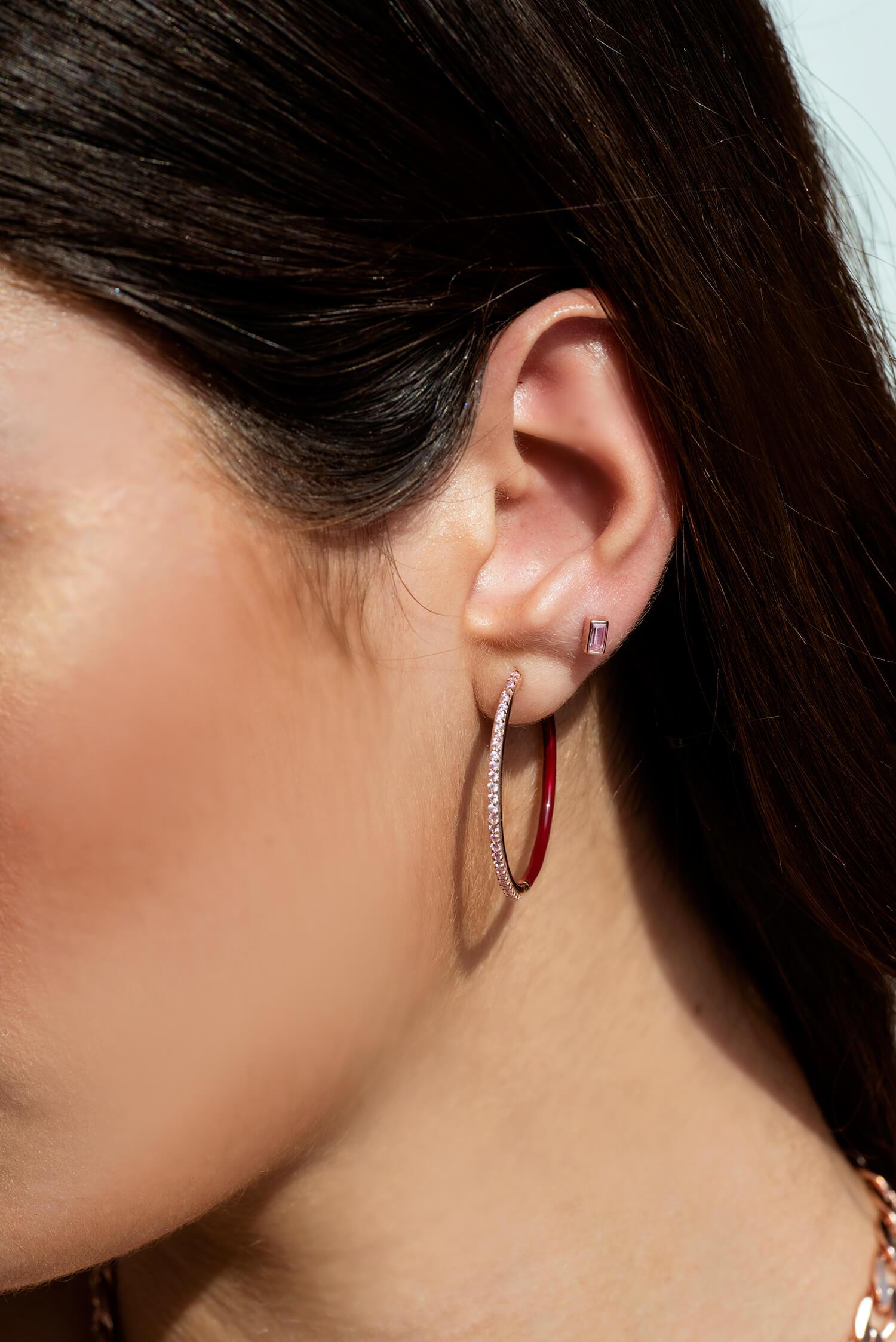 Even-Steven Gem Enamel Hoops