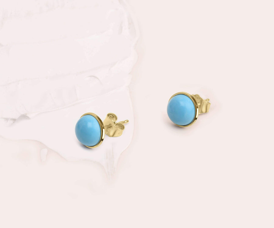 TURQUOISE BUTTON STUDS