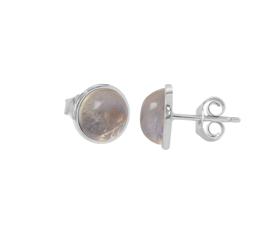 RAINBOW MOONSTONE BUTTON STUDS