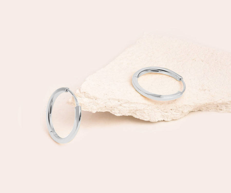 SOLID SILVER HOOPS